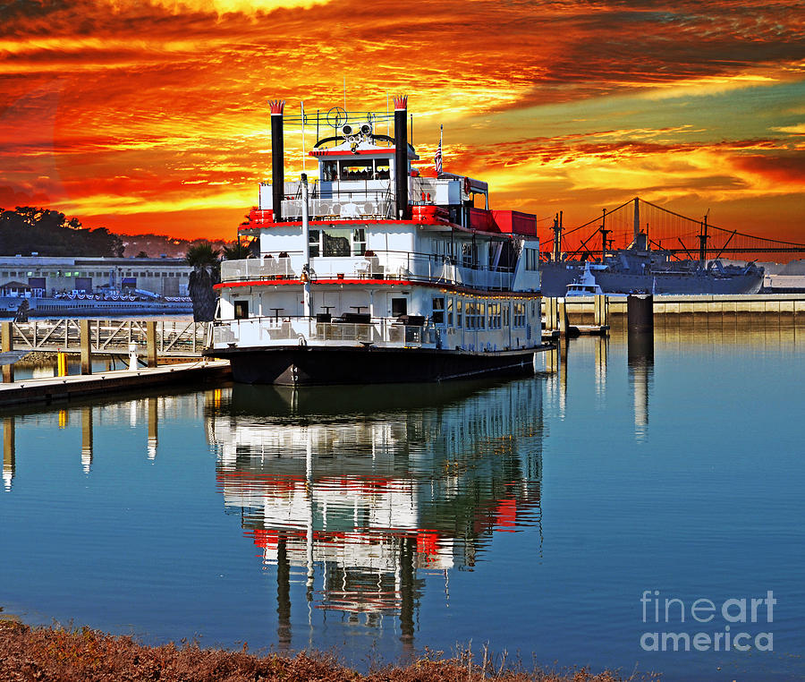 The End of a Beautiful Day in the San Francisco Bay Digital Art by Jim Fitzpatrick