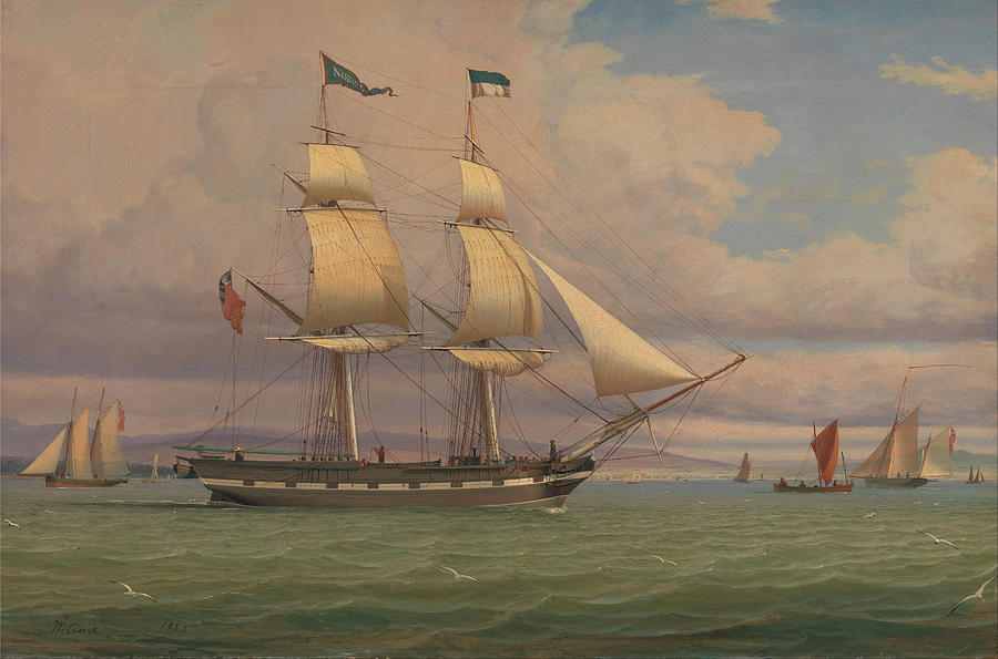 William Clark Painting - The English Brig Norval before the Wind by William Clark