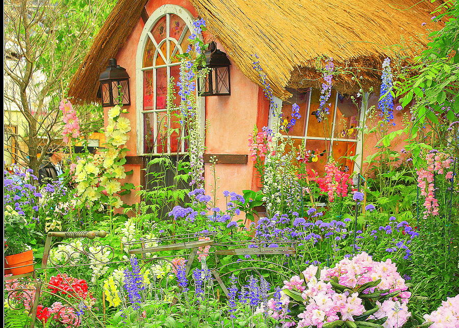 Flower Photograph - The English Cottage Spring Garden by Dora Sofia Caputo