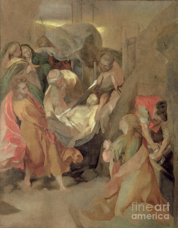 Jesus Christ Painting - The Entombment of Christ by Barocci