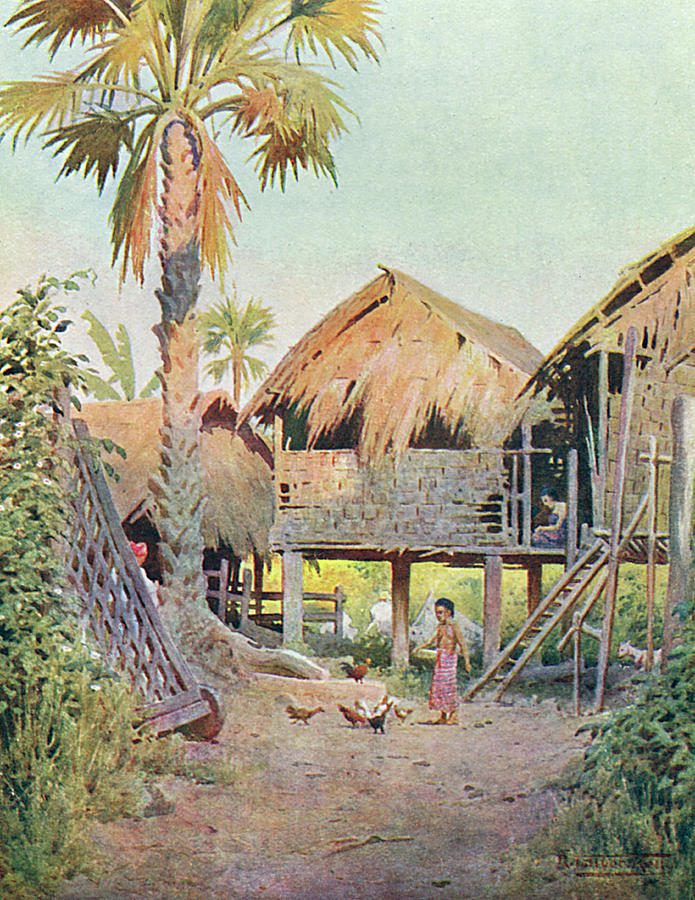 The Entrance To A Burmese Village Drawing by Mary Evans Picture Library ...