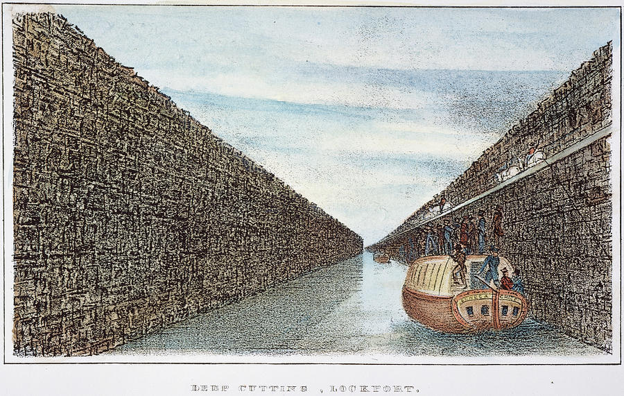 The Erie Canal, 1825 Painting by Granger - Pixels Merch