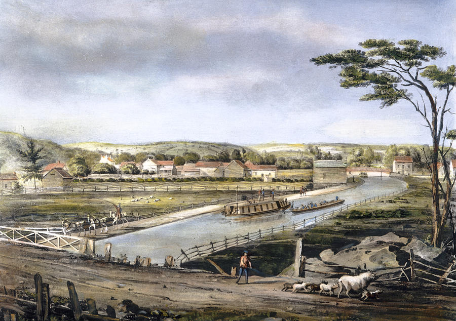 The Erie Canal, 1829 Drawing by Granger