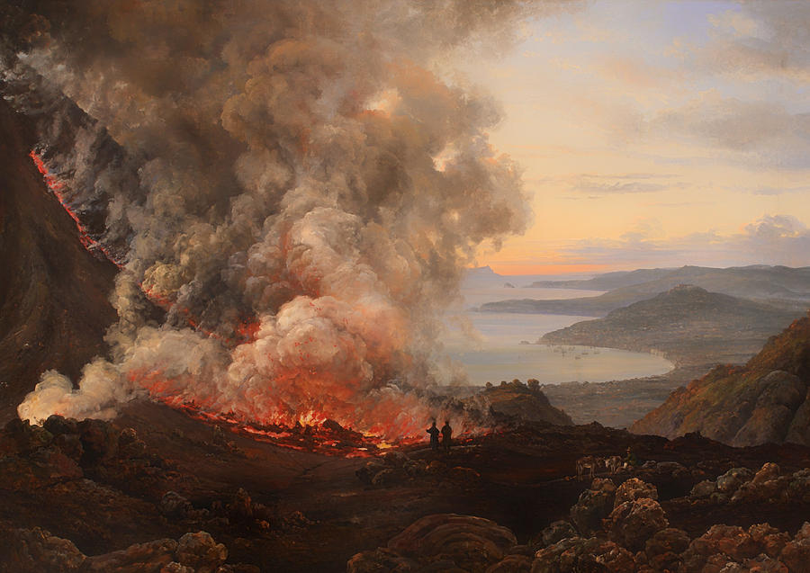 Vintage Painting - The Eruption of the Volcano Vesuvius  by Mountain Dreams