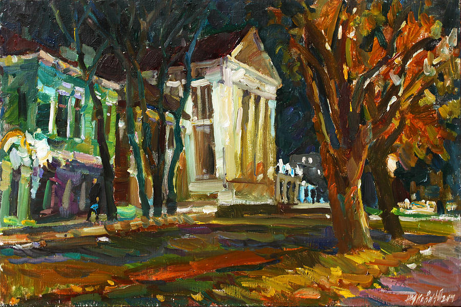 The evening Uglich Painting by Juliya Zhukova