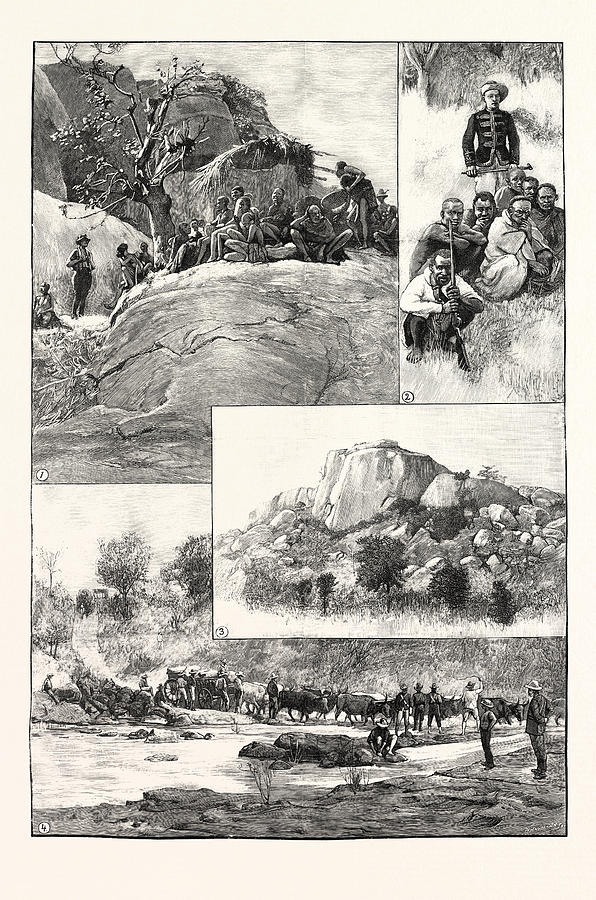 Vintage Drawing - The Expedition To Mashonaland 1. Banyai Fugitives by South African School