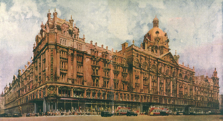 London Drawing - The Exterior Of Harrods, London by Mary Evans Picture Library