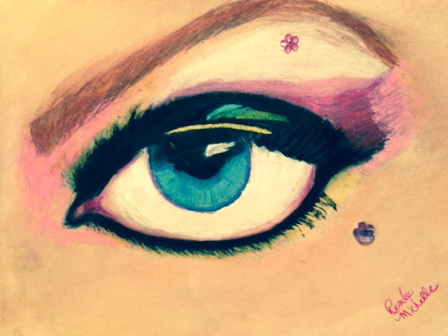 The Eye of a Model Pastel by Renee Michelle Wenker