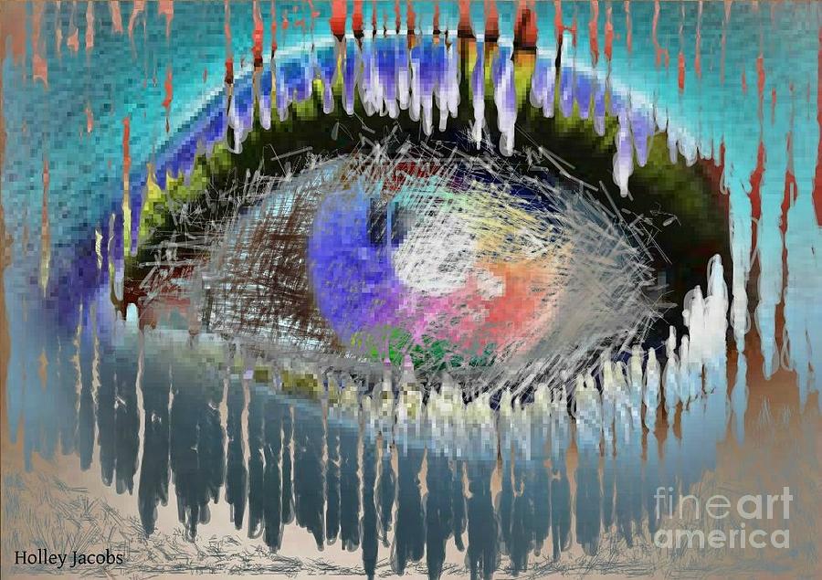 Abstract Digital Art - The Eyes 5 by Holley Jacobs