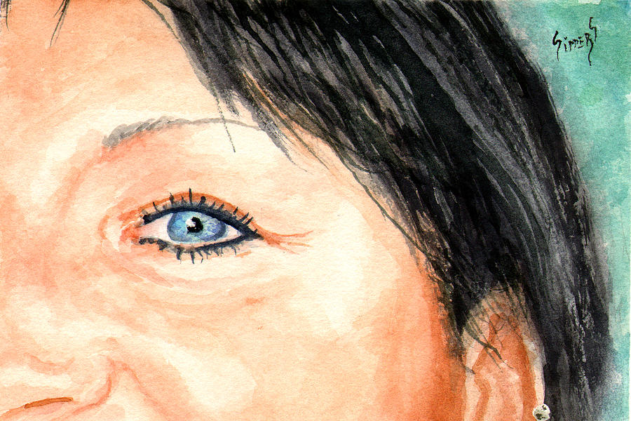 Portrait Painting - The Eyes Have It - Tami by Sam Sidders