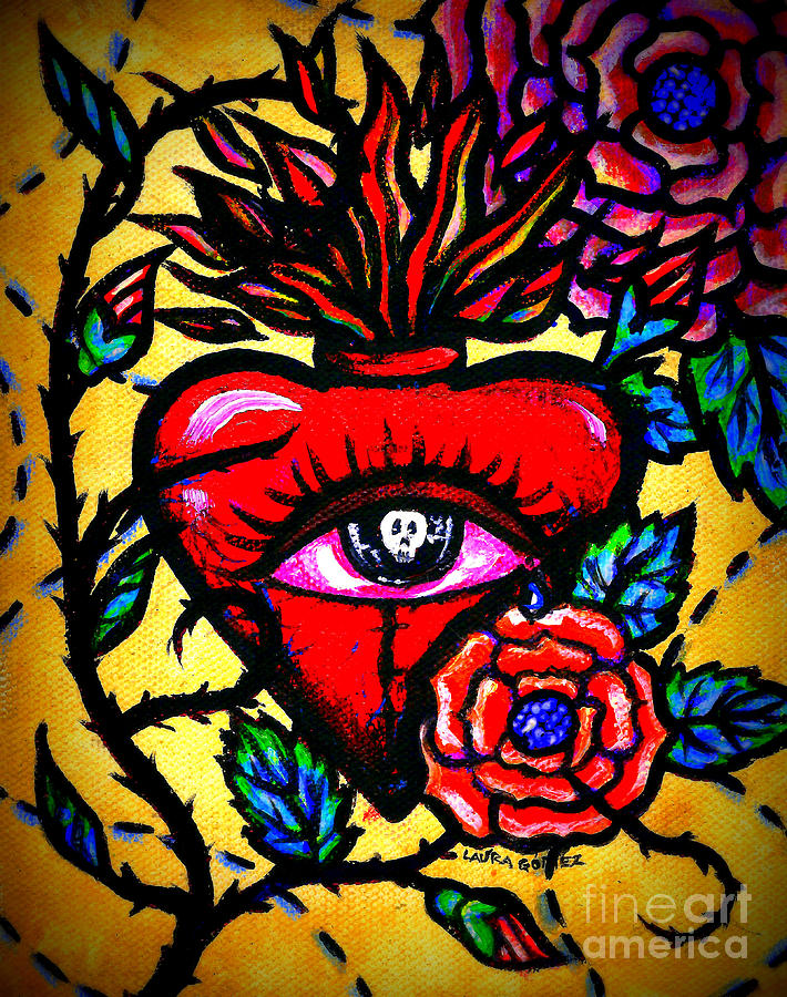 The Eyes of a Heart by Laura Gomez Painting by Laura  Gomez