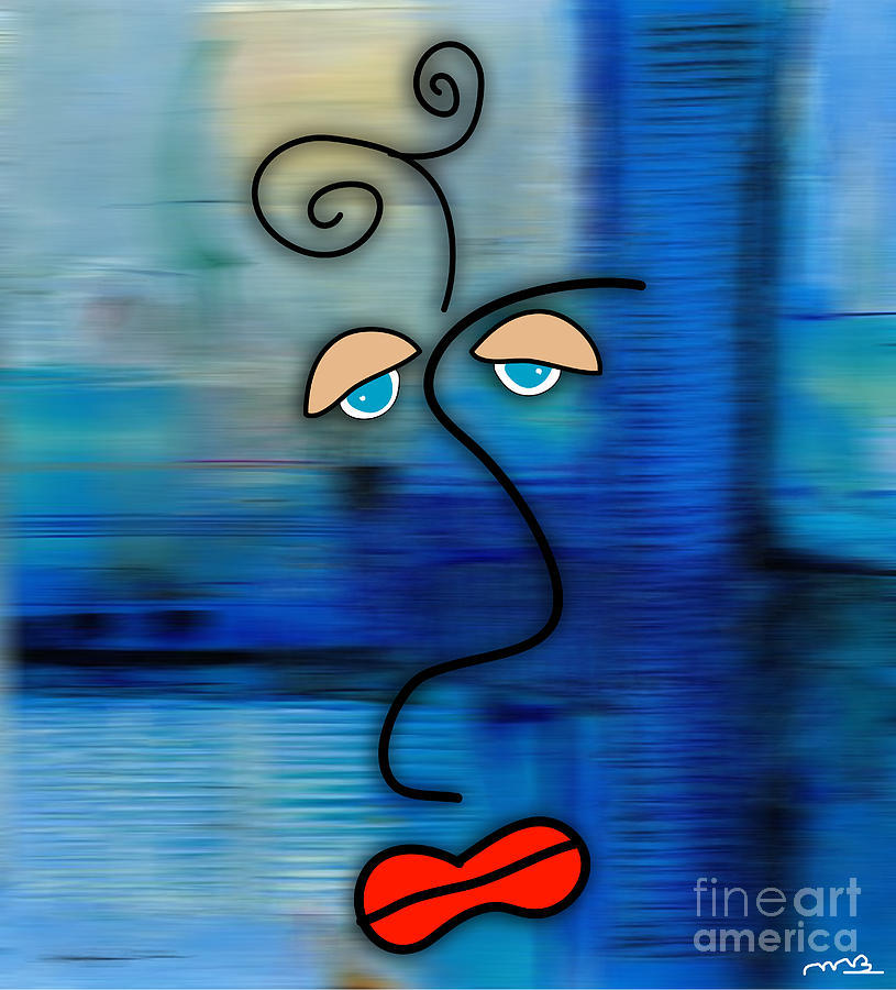 Abstract Mixed Media - The Face by Marvin Blaine