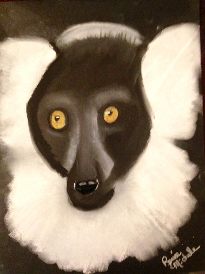 The Face of a Lemur Pastel by Renee Michelle Wenker