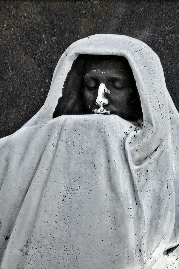 Chicago Photograph - The Face of Death - Graceland Cemetery Chicago by Alexandra Till