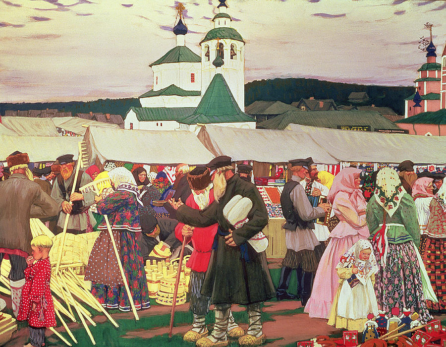 The Fair, 1906 Oil On Canvas Photograph by Boris Mihajlovic Kustodiev