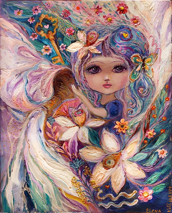 The Fairies of Zodiac series - Aquarius Painting by Elena Kotliarker