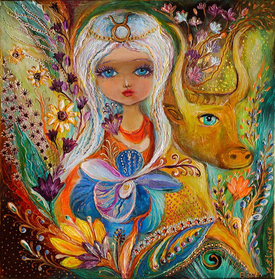 The Fairies of Zodiac series - Taurus Painting by Elena Kotliarker
