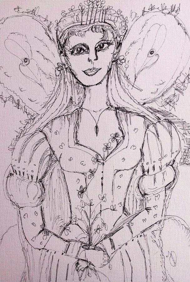 The fairy Queen on Christmas Eve Drawing by Judith Desrosiers