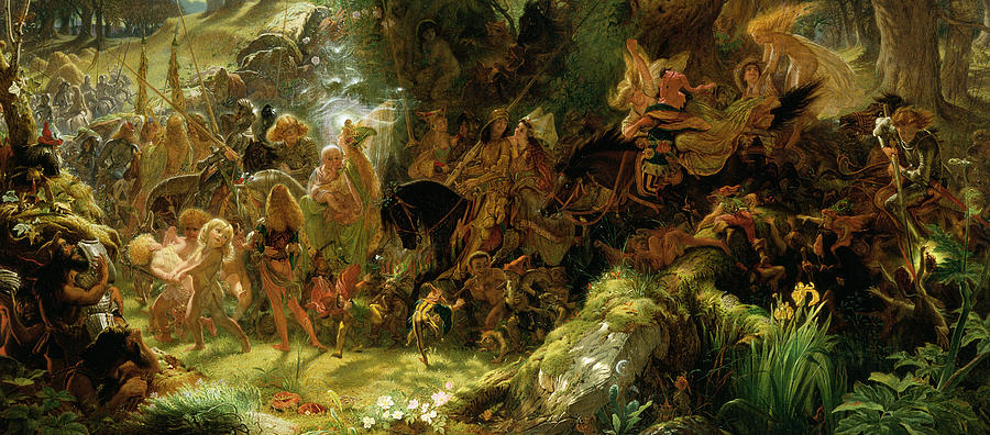 Fairy Painting - The Fairy Raid by Joseph Noel Paton