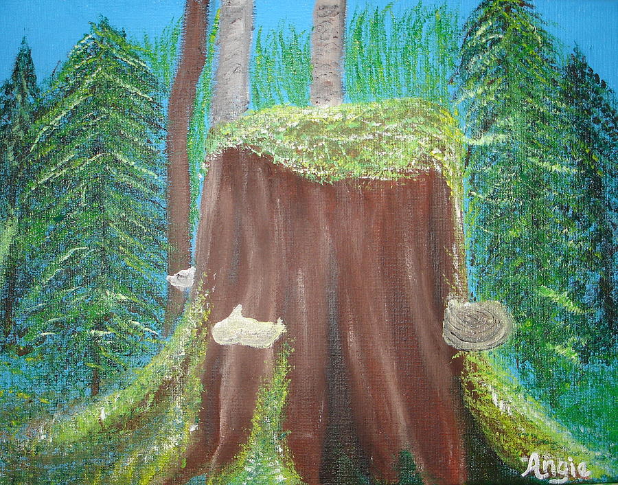 The Fairy Stump Painting by Angie Butler