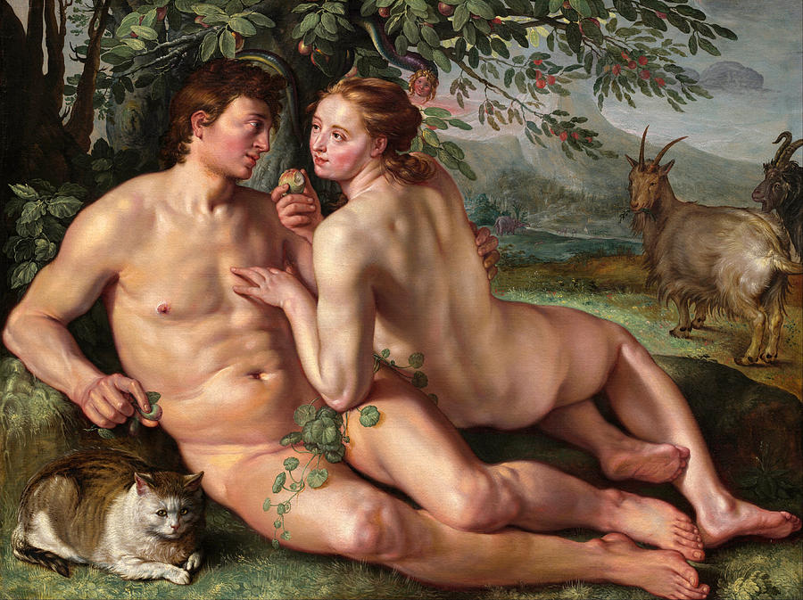 The Fall of Man Painting by Hendrik Goltzius