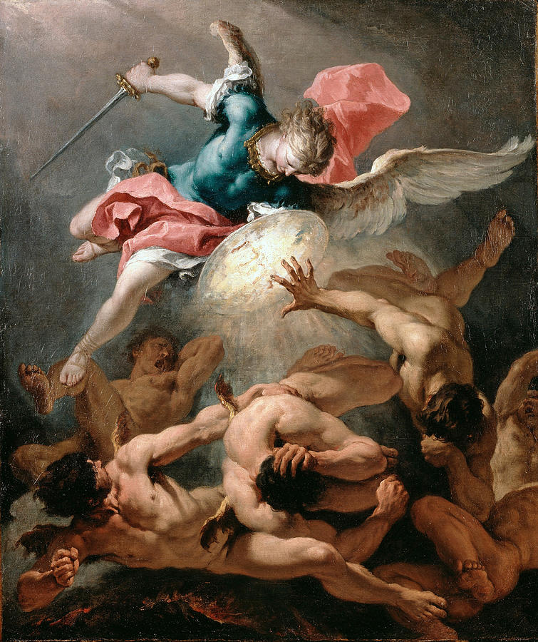 Sebastiano Ricci Painting - The Fall of the Rebel Angels by Sebastiano Ricci