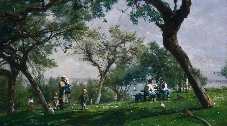 The Farm at Saint Simon. Honfleur Painting by Adolphe-Felix Cals