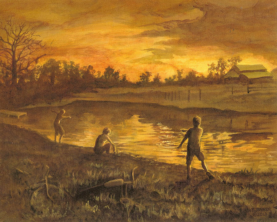 the Farm Pond Painting by Tim  Joyner