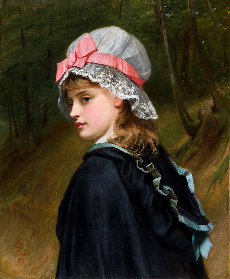 The Farmers Daughter Oil on Canvas Monogrammed and dated 1883 Painting ...