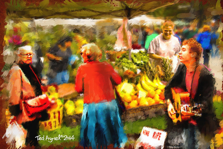 The Farmers Market Painting by Ted Azriel