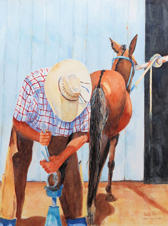 Farrier Painting - The Farrier by Suzy Pal Powell