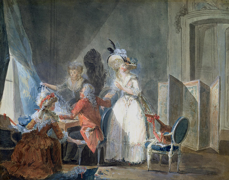 Hat Painting - The Fashion Seller  by Philibert Louis Debucourt