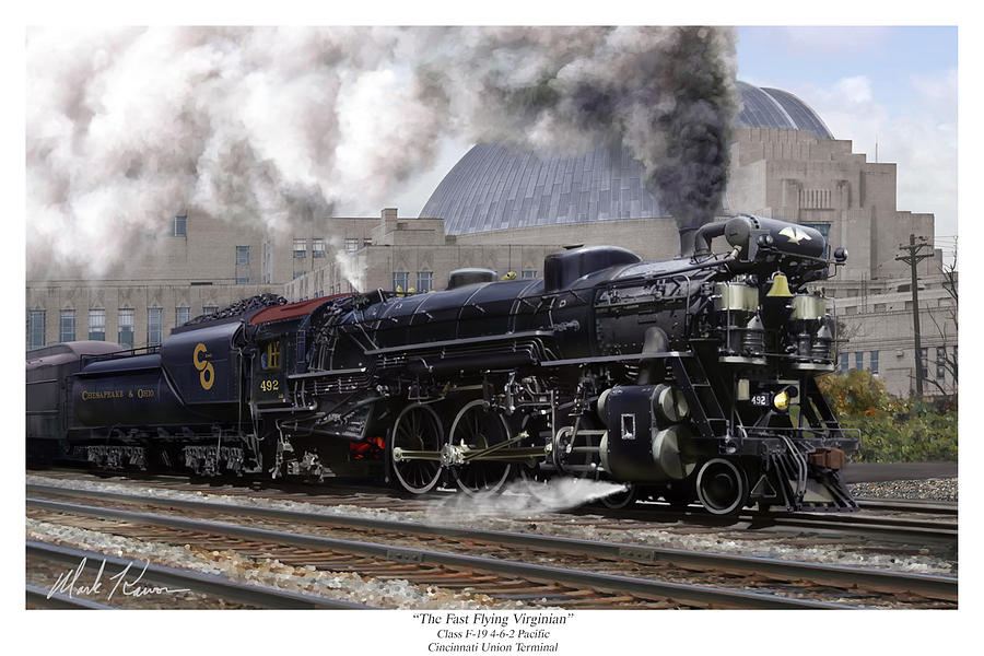 Train Painting - The Fast Flying Virginian by Mark Karvon