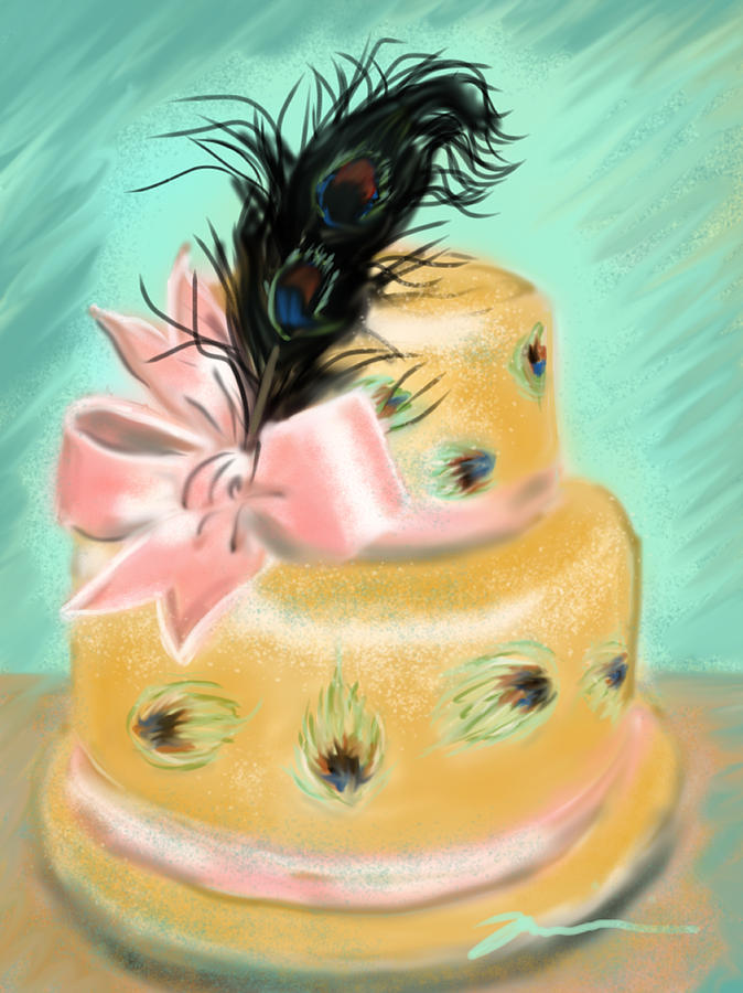 The Feather Cake Painting by Jean Pacheco Ravinski