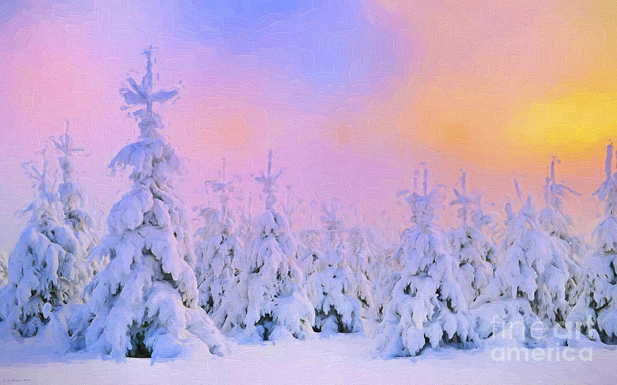 Nature Painting - The February Sun by Veikko Suikkanen