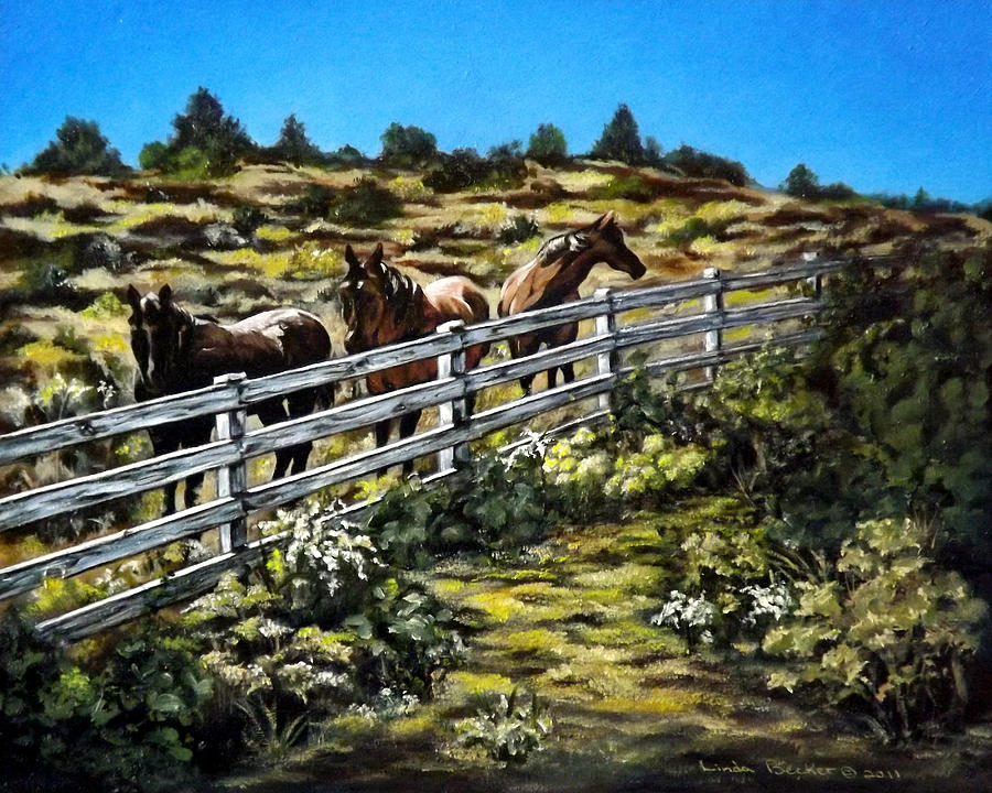 The Fence Painting by Linda Becker