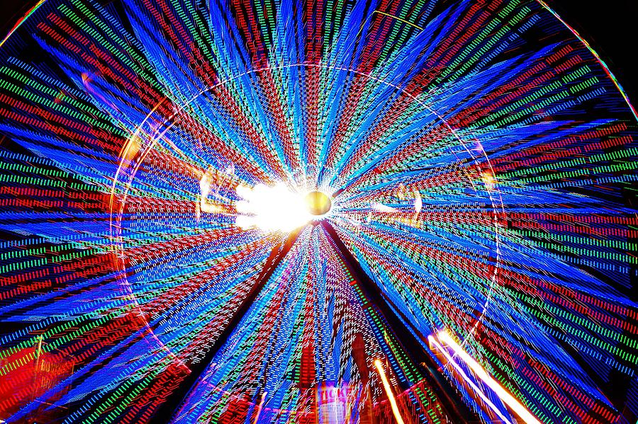 The Ferris Wheel Zooming 7/10/14 Photograph by Daniel Thompson