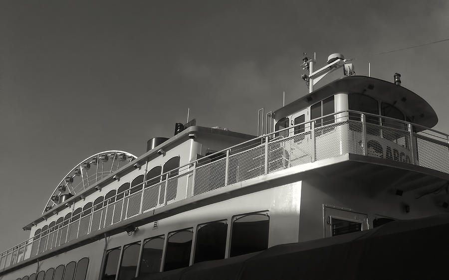The Ferry Seattle in Monochrome Photograph by Cathy Anderson