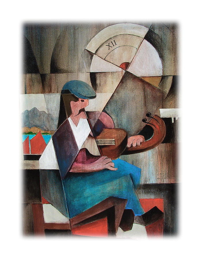 The Fiddle Player Painting by Val Byrne