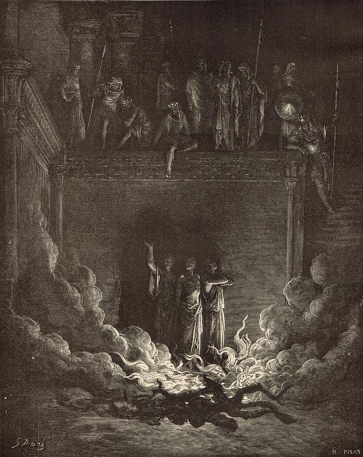 The Fiery Furnace Drawing by Antique Engravings - Fine Art America