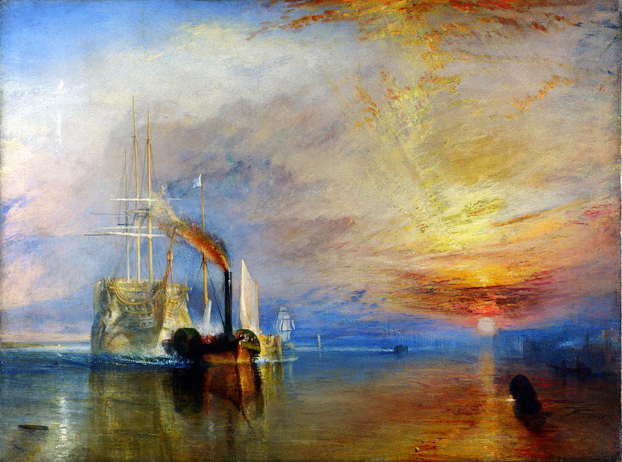 The Fighting Temeraire Tugged to Her Last Berth to be Broken Up Painting by Celestial Images