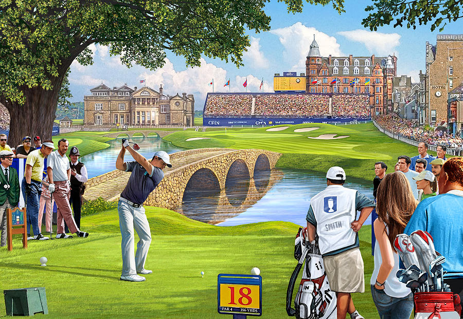 The Final Hole -golfers paradise Painting by MGL Meiklejohn Graphics Licensing