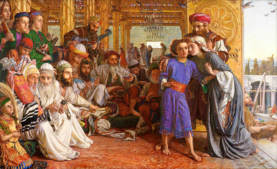 The Finding of the Saviour in the Temple Painting by William Holman Hunt