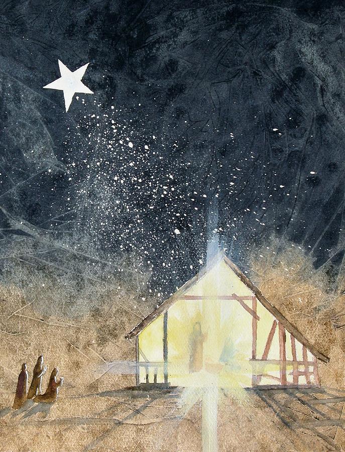 The First Christmas Painting by Jackie Mueller-Jones