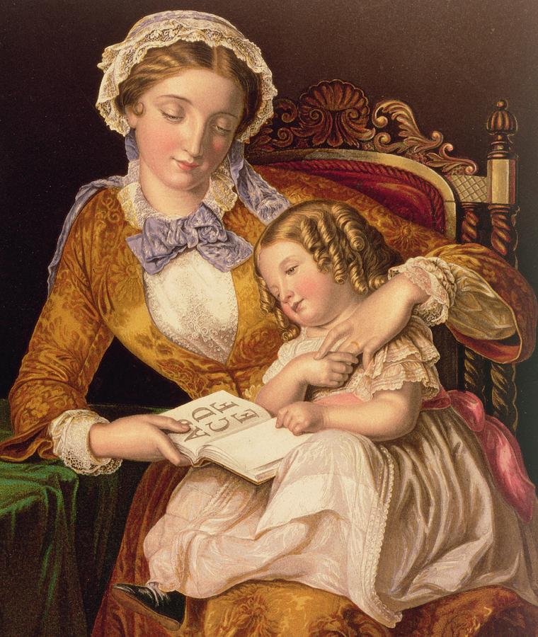 The First Lesson Painting by Samuel Baruch Halle