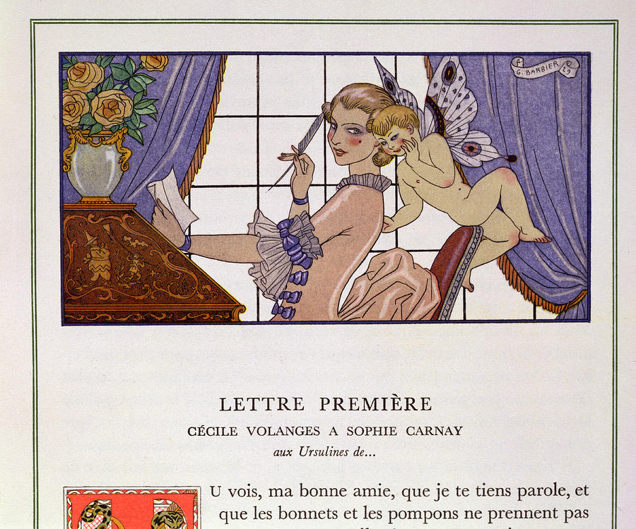 Fairy Painting - The First Letter by Georges Barbier