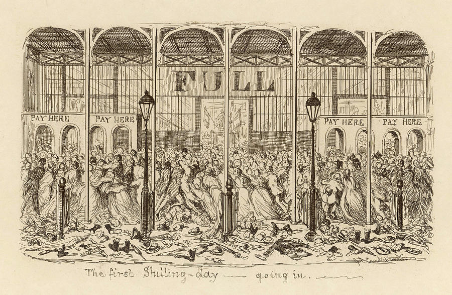 Crystal Drawing - The First Shilling Day -  Going In by Mary Evans Picture Library
