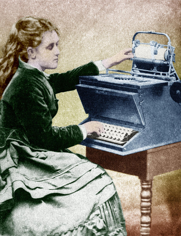 The First Typist, 1872 Photograph by Science Source