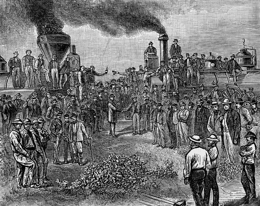 The First Us Transcontinental Railroad Drawing by Mary Evans Picture