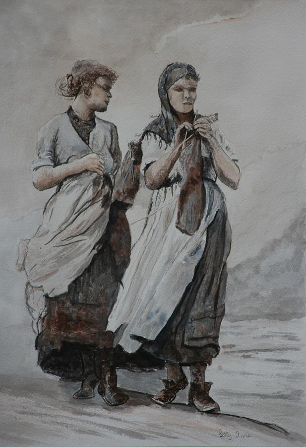 The Fishergirls After Winslow Homer Painting by Betty-Anne McDonald